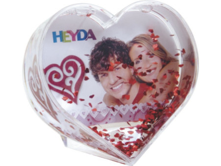 HEYDA Boule à neige 'coeur à paillettes', transparent
