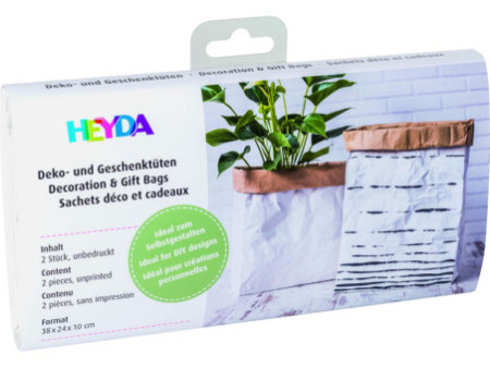 HEYDA Sachet cadeau en papier, grand, blanc / nature