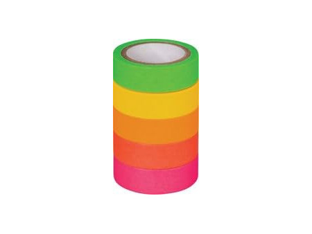 HEYDA Ruban adhésif décoratif 'Arc-en-ciel fluo',scintillant