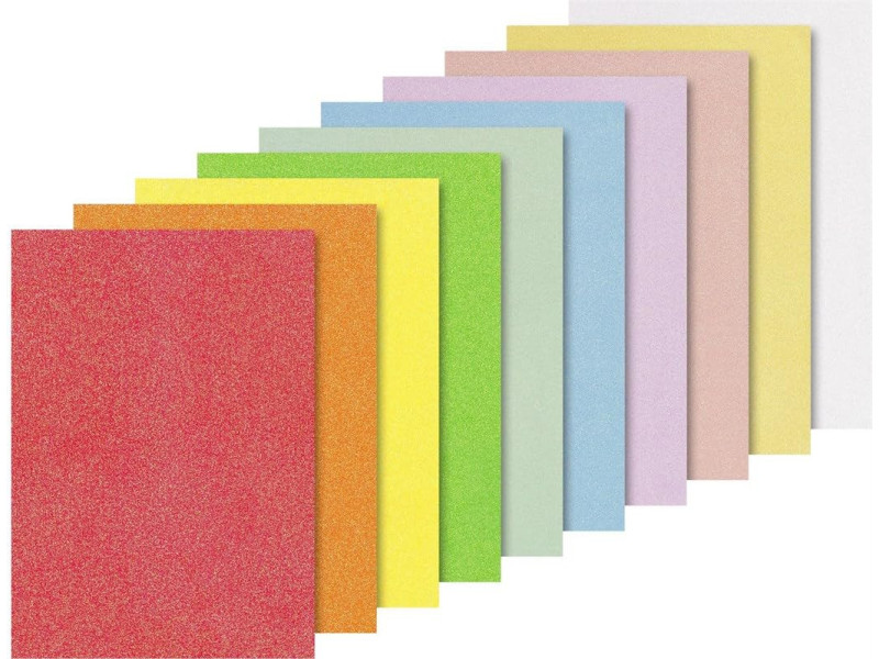 HEYDA Set cartons à paillettes 'Iris', A4, 200 g/m2, par 10