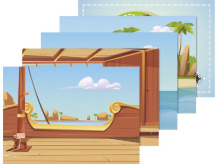 HEYDA Set de cartes transferts rub-on 'Pirate'