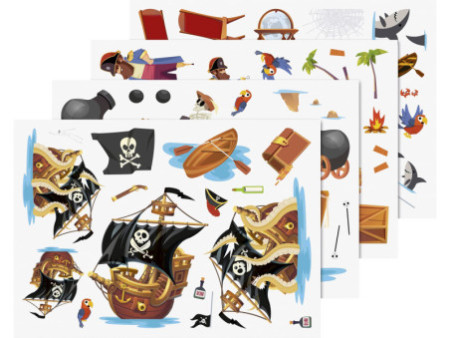 HEYDA Set de cartes transferts rub-on 'Pirate'
