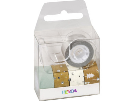 HEYDA Mini ruban adhésif décoratif 'Arbres', argent/naturel