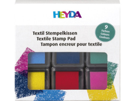 HEYDA Set de tampons encreurs 'Textile', assorti
