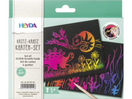 HEYDA Set de cartes à gratter, 210 g/m2, 176 x 125 mm