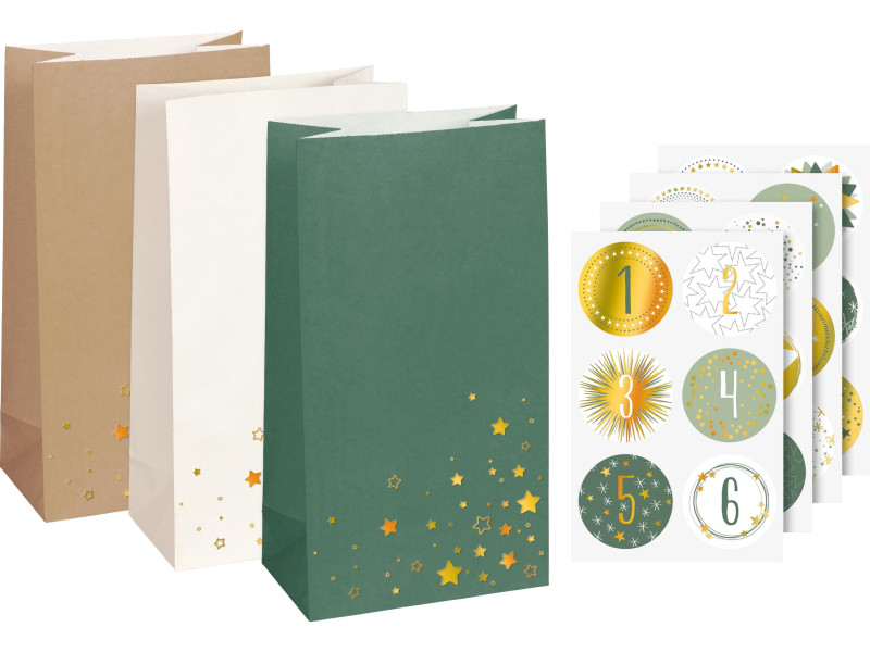 HEYDA Kit calendrier de l'Avent, sachets en papier, grand