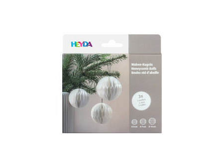 HEYDA Set décoration 'Balle en nid d'abeille', vert foncé