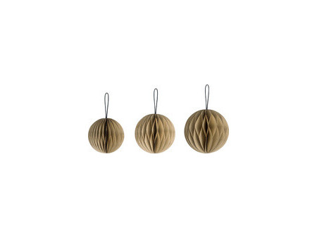 HEYDA Set décoration 'Balle en nid d'abeille', vert foncé