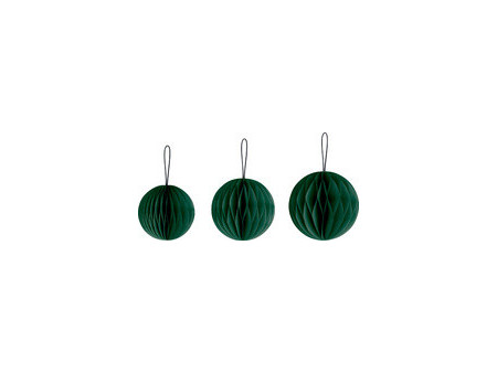 HEYDA Set décoration 'Balle en nid d'abeille', vert foncé