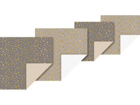 HEYDA Set de feuilles de papier à plier 'Etoiles Stone'