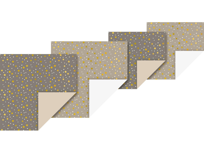 HEYDA Set de feuilles de papier à plier 'Etoiles Stone'