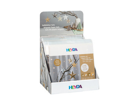 HEYDA Set de feuilles de papier à plier 'Xmas', présentoir
