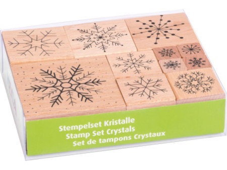 HEYDA Set de tampons à motif 'Cristaux', boîte transparente