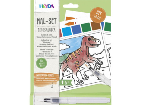 HEYDA Kit d'aquarelles 'Dinosaure', 10 motifs