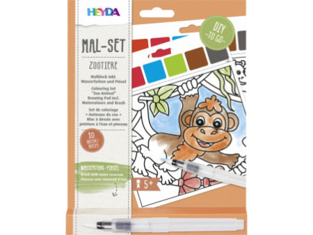 HEYDA Kit d'aquarelles 'Animaux du zoo', 10 motifs