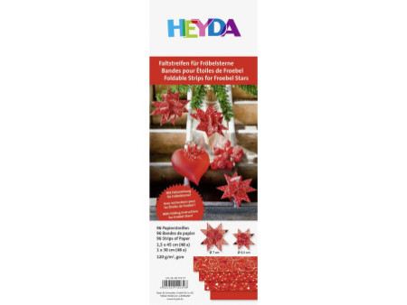 HEYDA Bande de papier à plier pour mini-étoiles, rouge