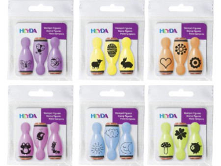 HEYDA Set de mini-tampons à motif 'Spring', boîte ronde