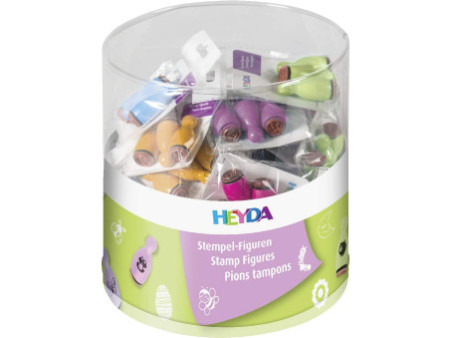 HEYDA Set de mini-tampons à motif 'Spring', boîte ronde