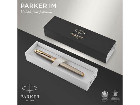 PARKER Stylo plume IM Métal brossé G.T.