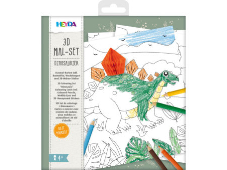 HEYDA Kit de coloriage 3D 'Dinosaure', 15 pièces
