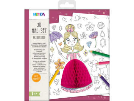 HEYDA Kit de coloriage 3D 'Princesse', 15 pièces