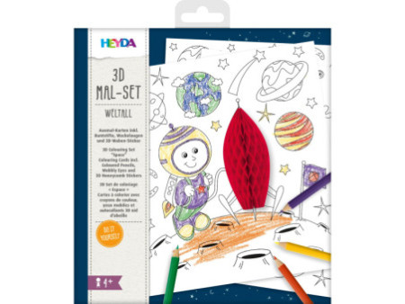 HEYDA Kit de coloriage 3D 'Cosmos', 15 pièces