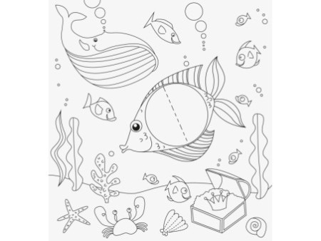 HEYDA Kit de coloriage 3D 'Fonds marins', 15 pièces