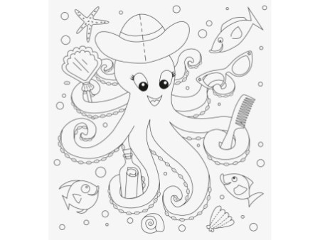 HEYDA Kit de coloriage 3D 'Fonds marins', 15 pièces