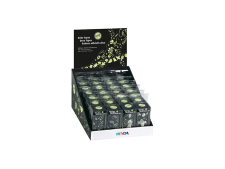 HEYDA Ruban adhésif décoratif Glow in the dark, présentoir