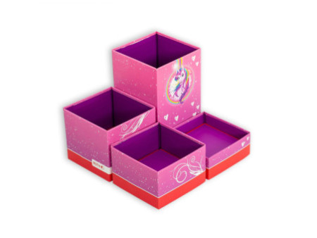 ROTH Set de pots à crayons 'Licorne', en carton, 4 pots