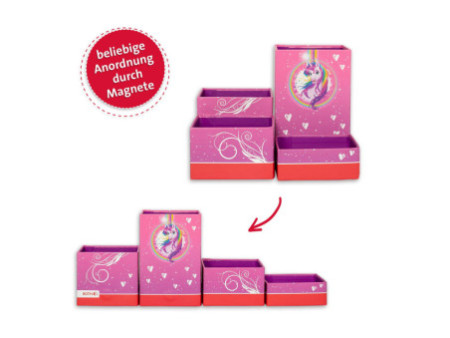 ROTH Set de pots à crayons 'Licorne', en carton, 4 pots