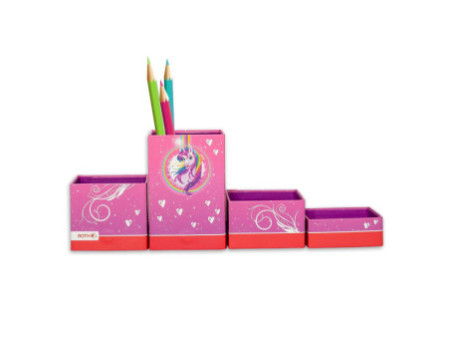 ROTH Set de pots à crayons 'Licorne', en carton, 4 pots