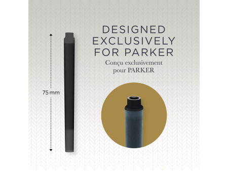 PARKER Cartouche d'encre longue QUINK, en blister, noir
