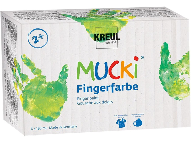 KREUL Gouache aux doigts 'MUCKI', 150 ml, kit de 6