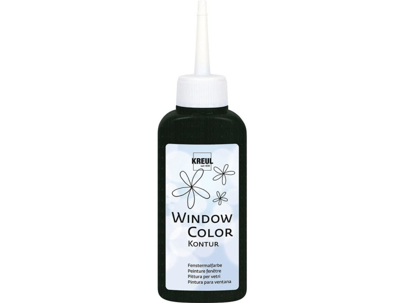 KREUL Window Color Peinture de contours, noir, 80 ml