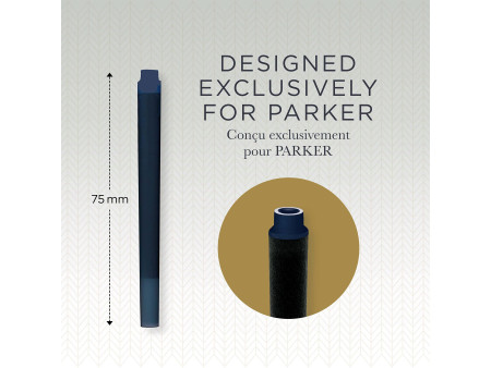 PARKER Cartouche d'encre longue QUINK, en blister, bleu noir