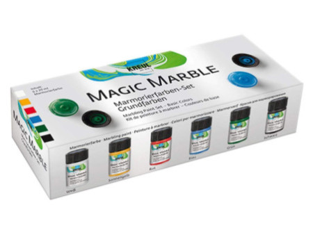 KREUL Peinture à marbrer 'Magic Marble',kit couleurs de base