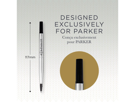 PARKER Recharge pour rollerball QUINK, 0,7 mm, blister, noir