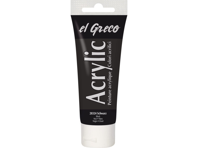 KREUL Peinture acrylique el Greco, tube 75 ml, noir