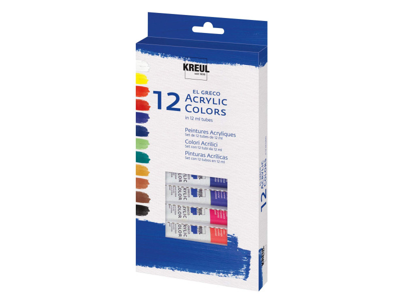 KREUL Peinture acrylique el Greco, 12 ml, set de 12