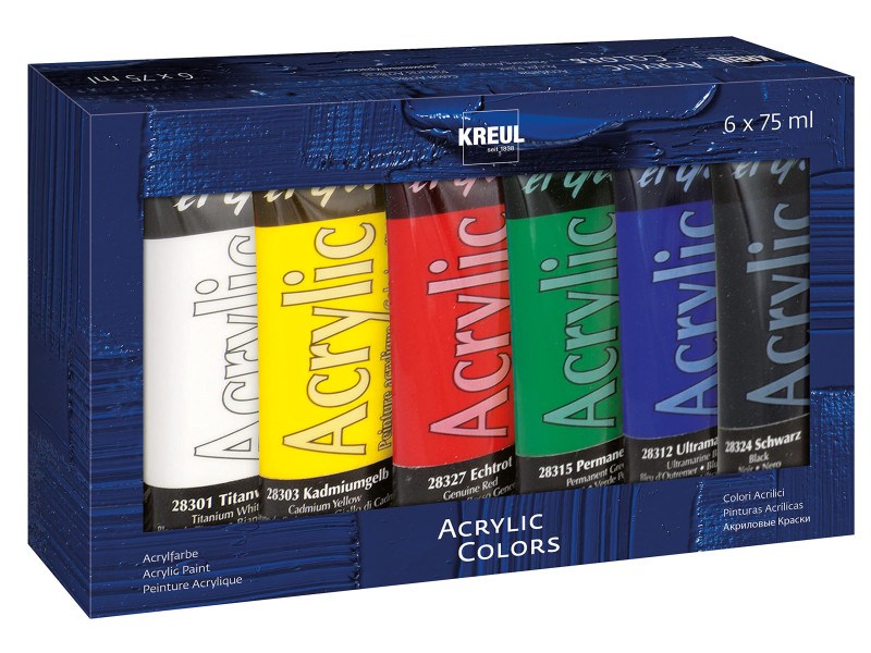 KREUL Peinture acrylique el Greco, 75 ml, Kit de 6