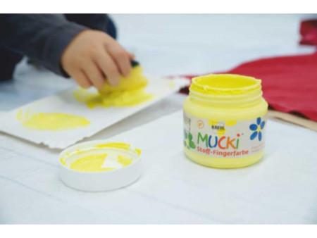 KREUL Peinture au doigt pour textile 'MUCKI', kit de 4
