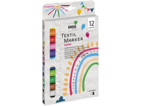 KREUL Marqueurs textiles medium 'Junior', set de 12
