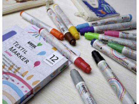 KREUL Marqueurs textiles medium 'Junior', set de 12