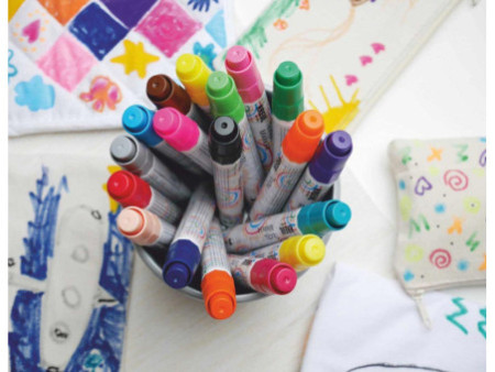 KREUL Marqueurs textiles medium 'Junior', set de 18
