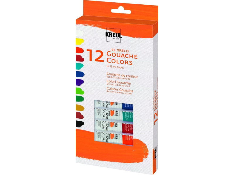 KREUL Gouache el Greco, 12 ml, kit de 12