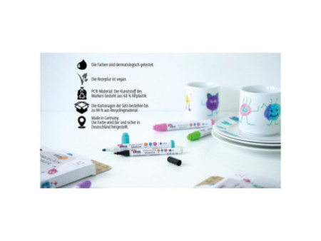KREUL Marqueur pour porcelaine medium 'Junior', set de 5