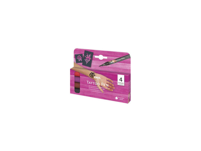 KREUL Stylo de tatouage Tattoo Pen, kit de 4