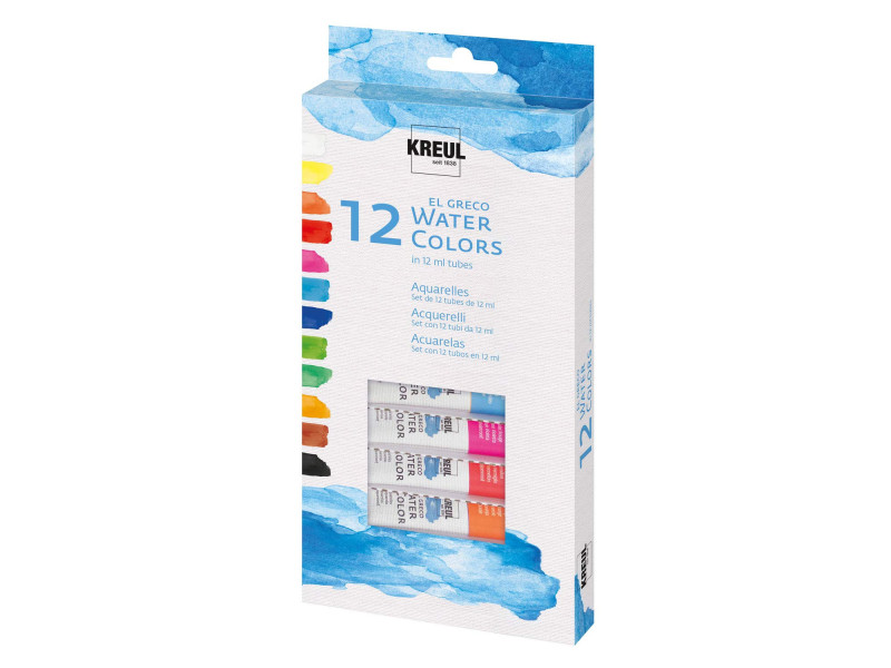 KREUL Peinture aquarelle el Greco, 12 ml, kit de 12