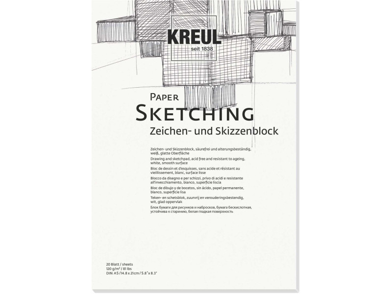 KREUL Bloc pour artistes Paper Sketching, A5, 20 feuilles